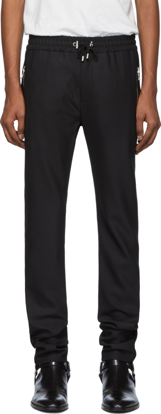 Balmain Black Satin Lounge Pants