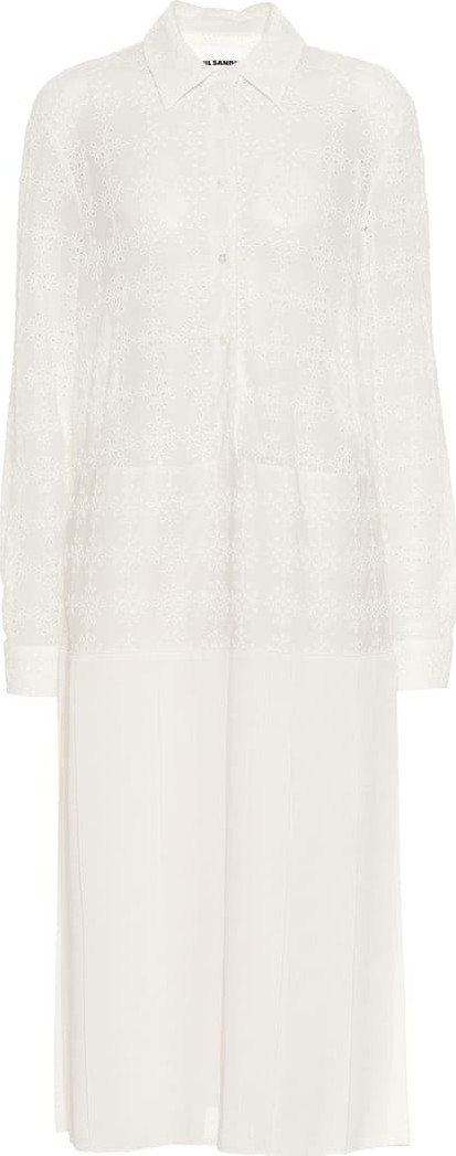 Jil Sander Eyelet and gauze shirt dress