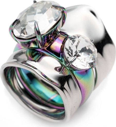 Alexis Bittar Liquid Crystal Stacked Rings, Set of 2