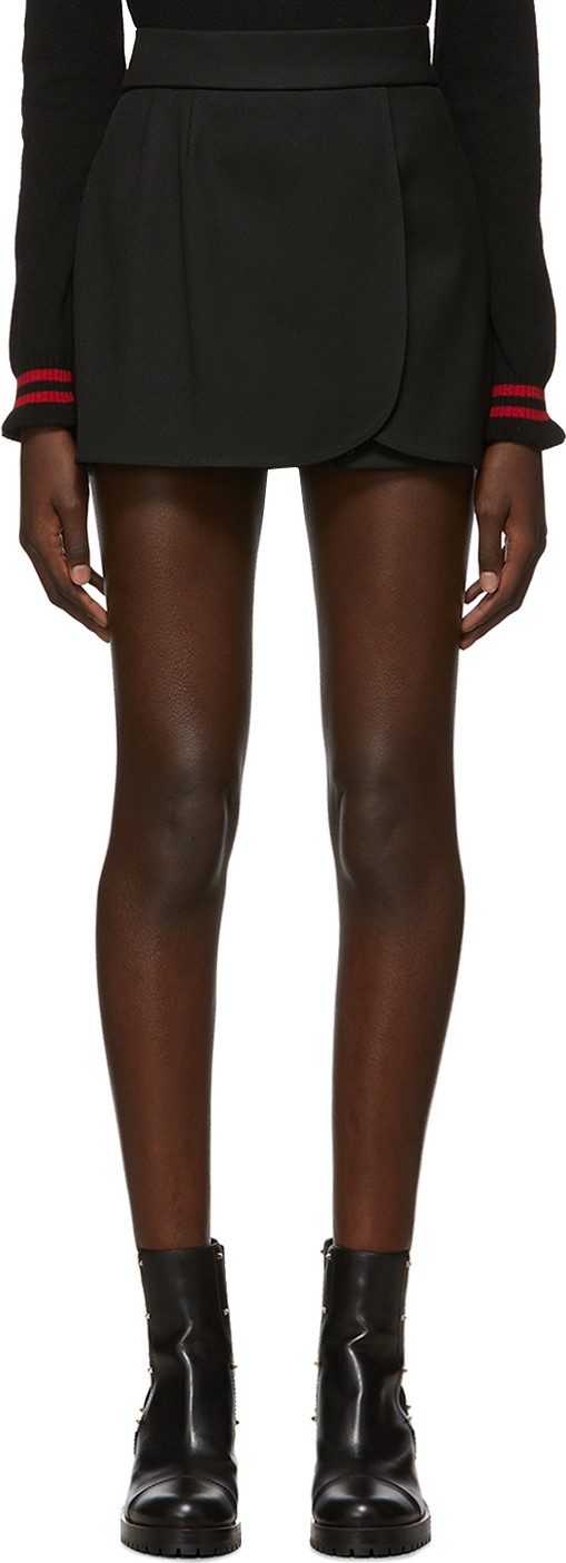 RED Valentino Black Tricotine Skort