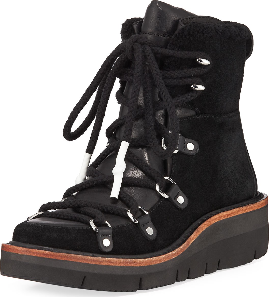 Rag & Bone Skyler Fur-Trimmed Water-Resistant Suede Boots