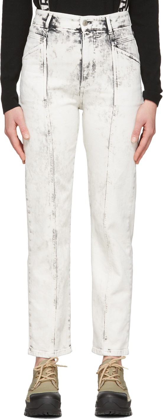 Stella McCartney White Acid Wash Galaxy Seam Front Jeans Stella McCartney White Acid Wash Galaxy Seam Front Jeans