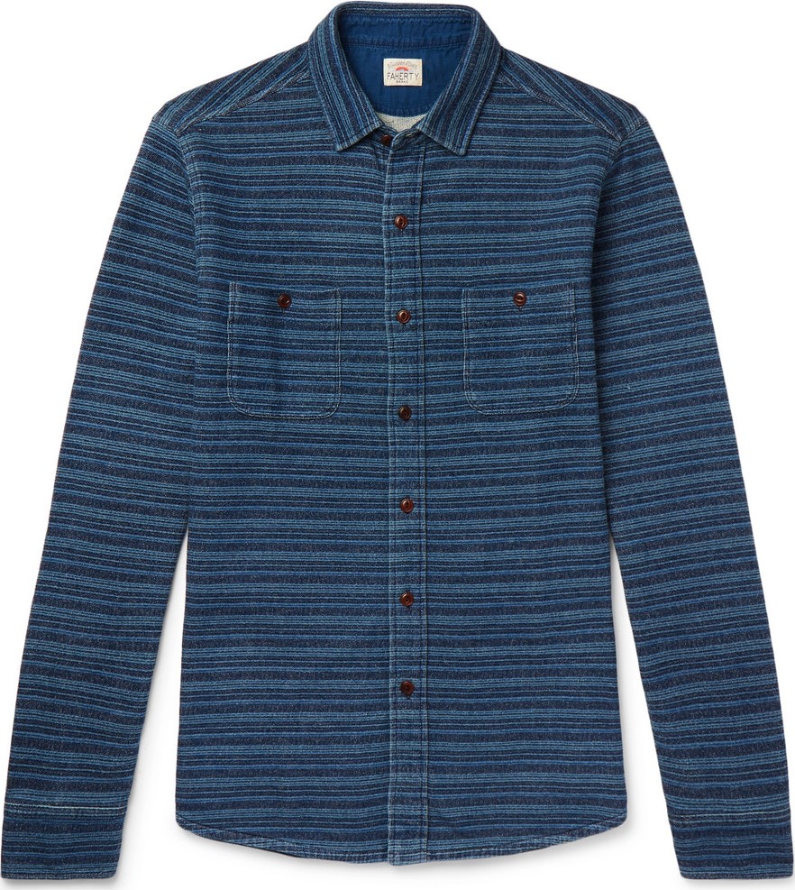 Faherty Striped Loopback Cotton-Jersey Shirt