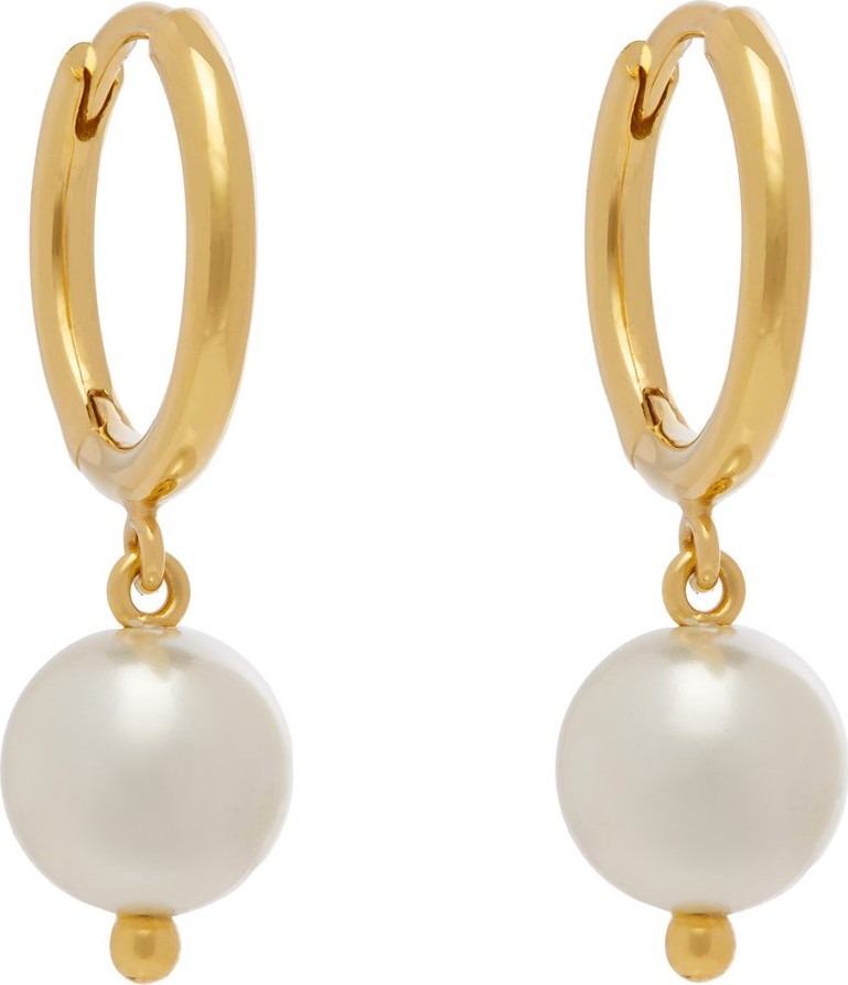 Simone Rocha Faux-pearl drop hoop earrings