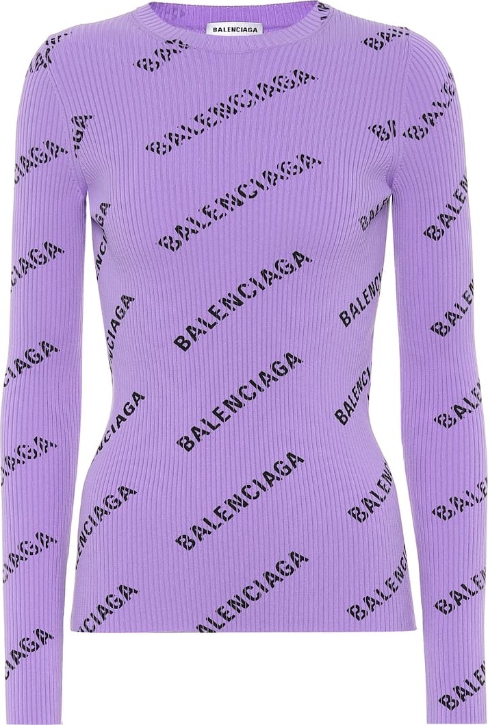 Balenciaga Logo ribbed sweater