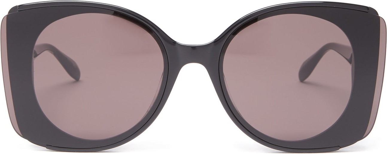 Alexander McQueen Rimless-edge butterfly acetate sunglasses