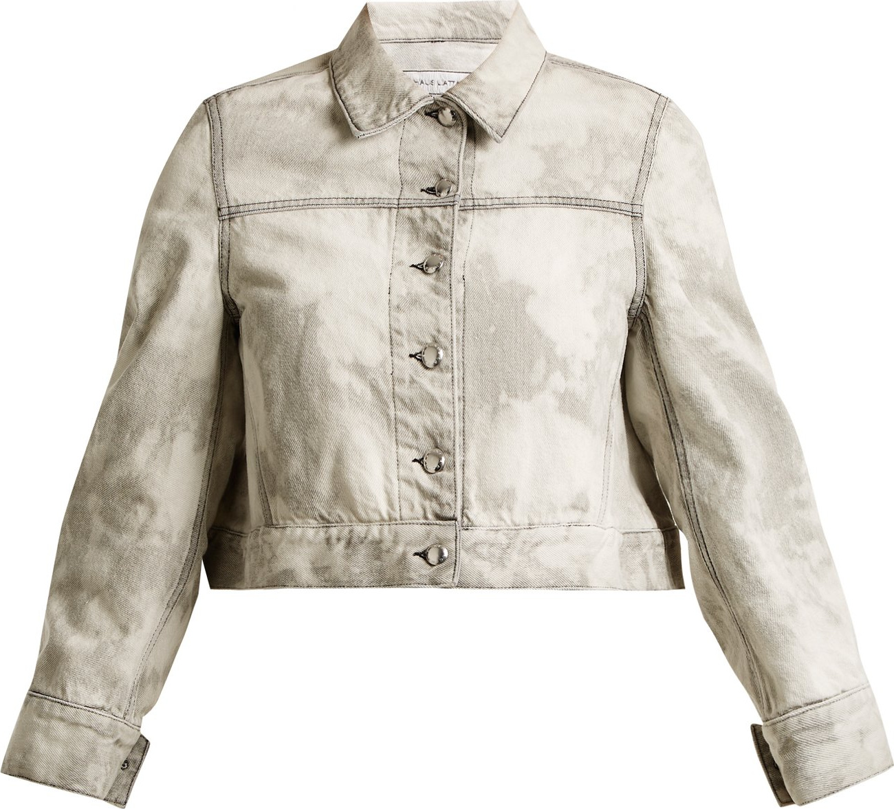 Eckhaus Latta Bleached-denim cropped jacket