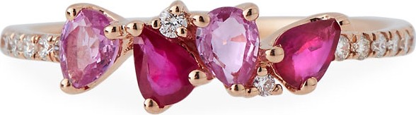 Stevie Wren 14k Rose Gold Pink Sapphire & Diamond Ring, Size 7