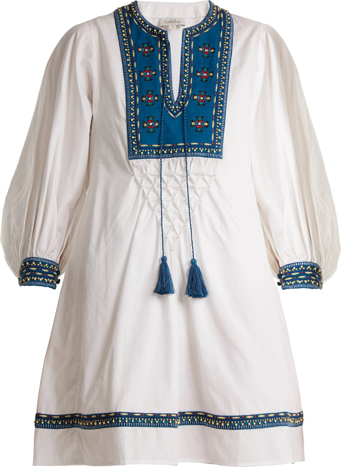Talitha Ilaria bead-embellished cotton dress