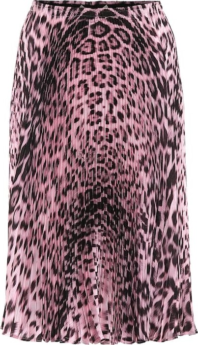 Roberto Cavalli Pleated leopard-print skirt