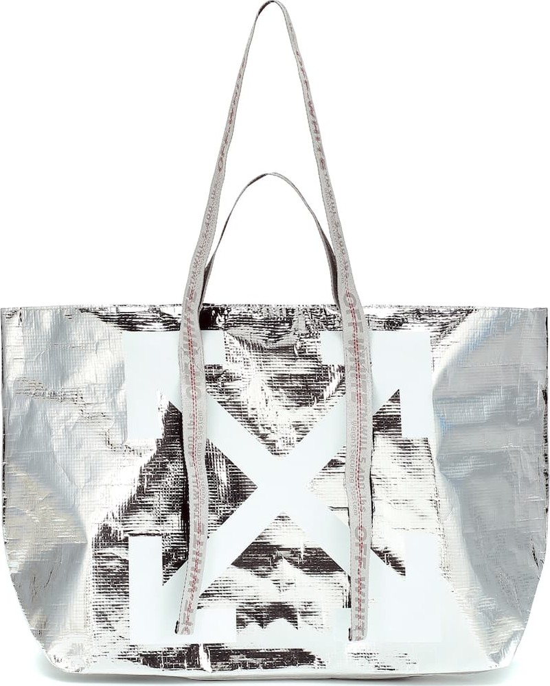 Off White Arrows metallic tote