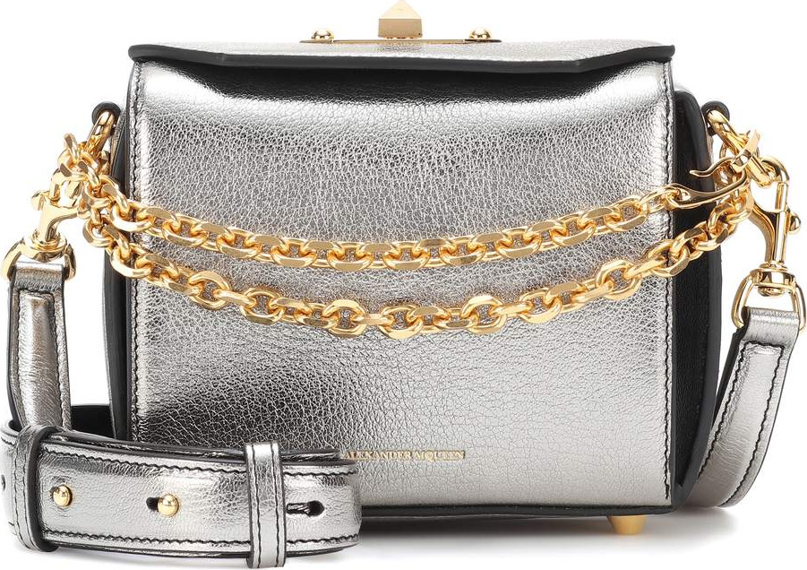 Alexander McQueen Box 16 metallic leather shoulder bag