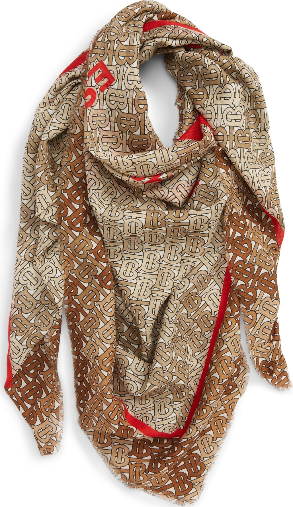 Burberry London England Monogram Camo Cotton & Silk Scarf