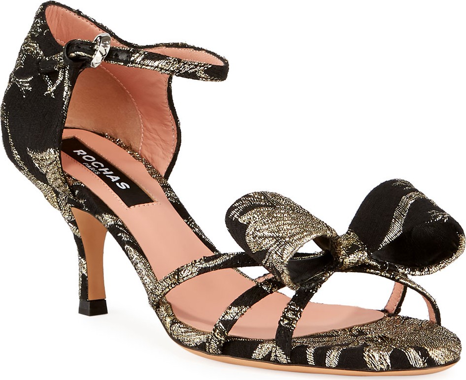 ROCHAS Bow Jacquard Bow Sandals