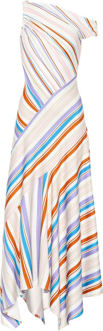 Peter Pilotto Striped one-shoulder maxi dress