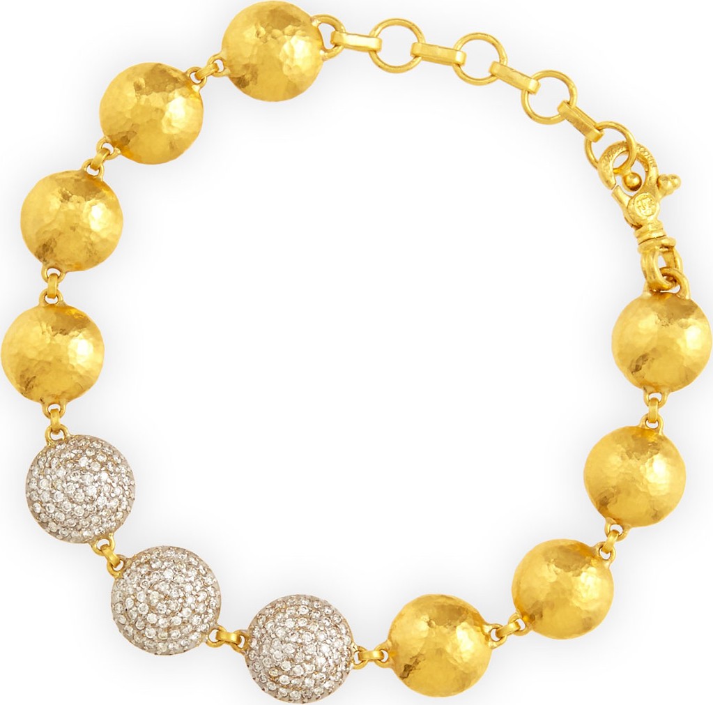 GURHAN Lentil Ice 24k Gold & Diamond Bracelet