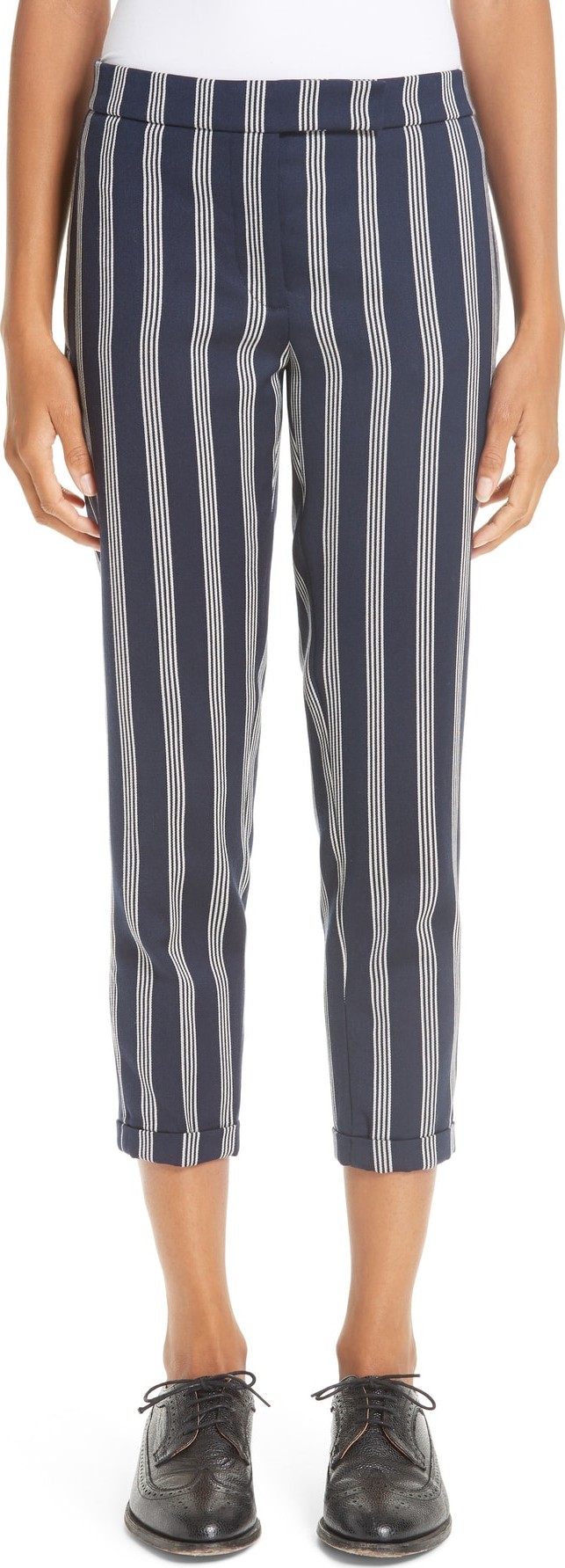 Thom Browne Stripe Crop Skinny Trousers