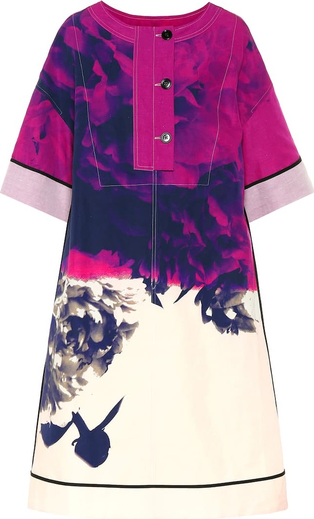 Dries Van Noten Printed cotton and linen dress