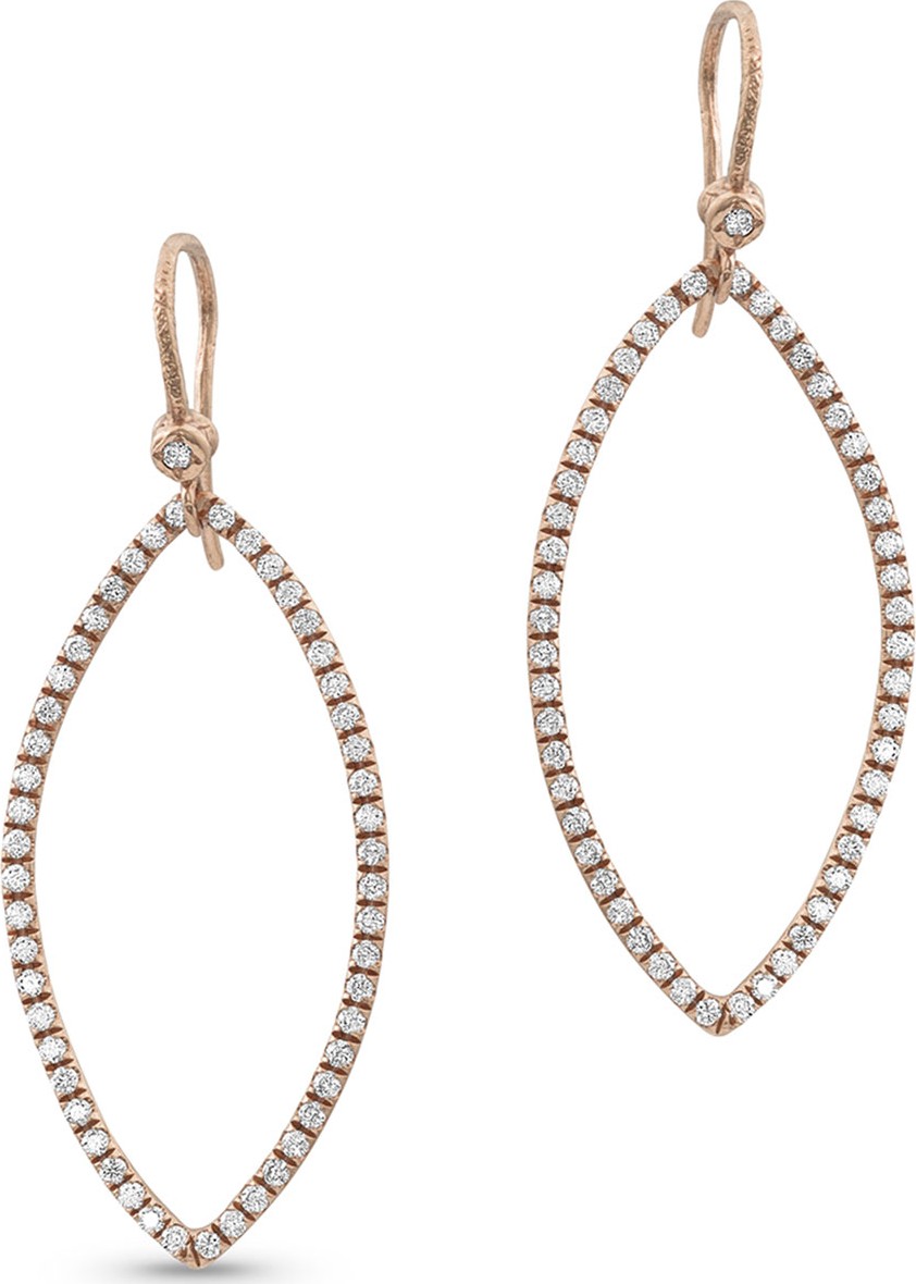 Dominique Cohen 18k Rose Gold Diamond Marquise Earrings