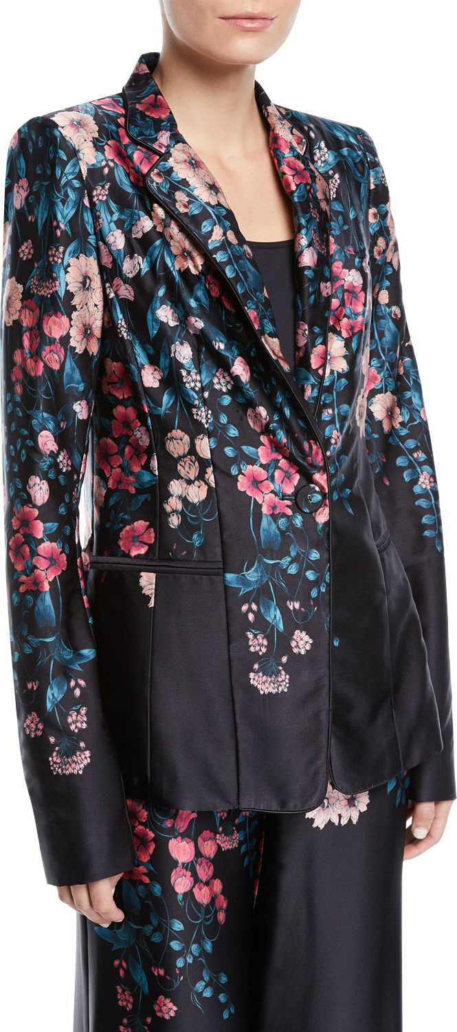 Nanette Lepore Balmore Floral Silk Blazer