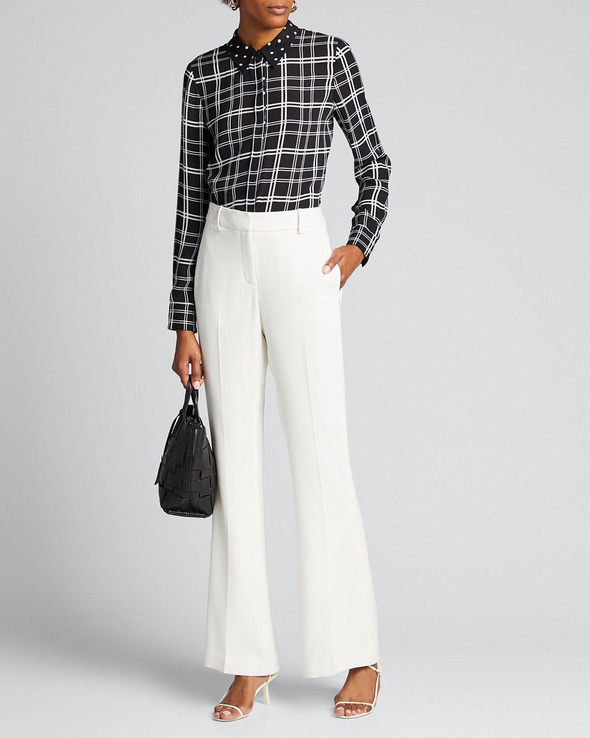 Elie Tahari Ingunn Check Georgette Shirt