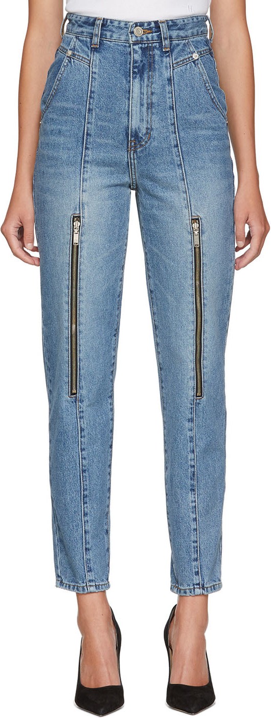 We11done Blue Zip Mom Jeans