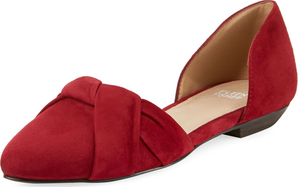 Eileen Fisher Full Suede Two-Piece Ballet Flats