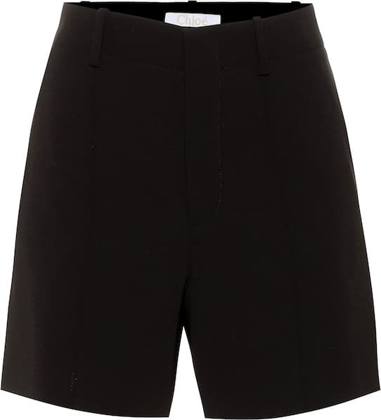 Chloe High-rise crêpe shorts