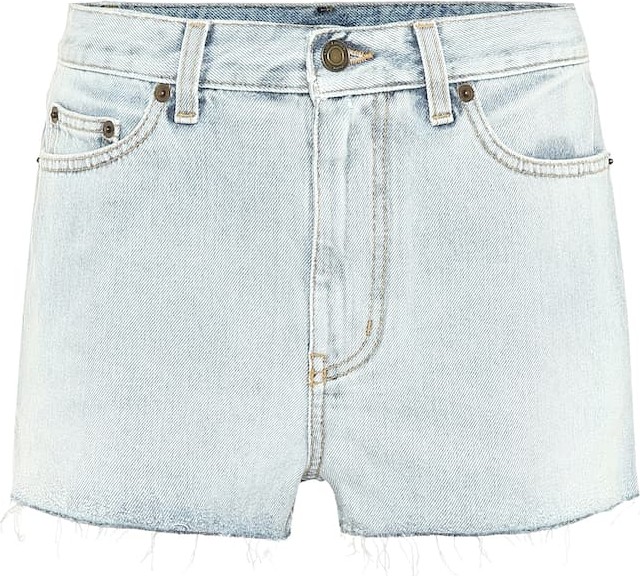 Saint Laurent High-rise denim shorts