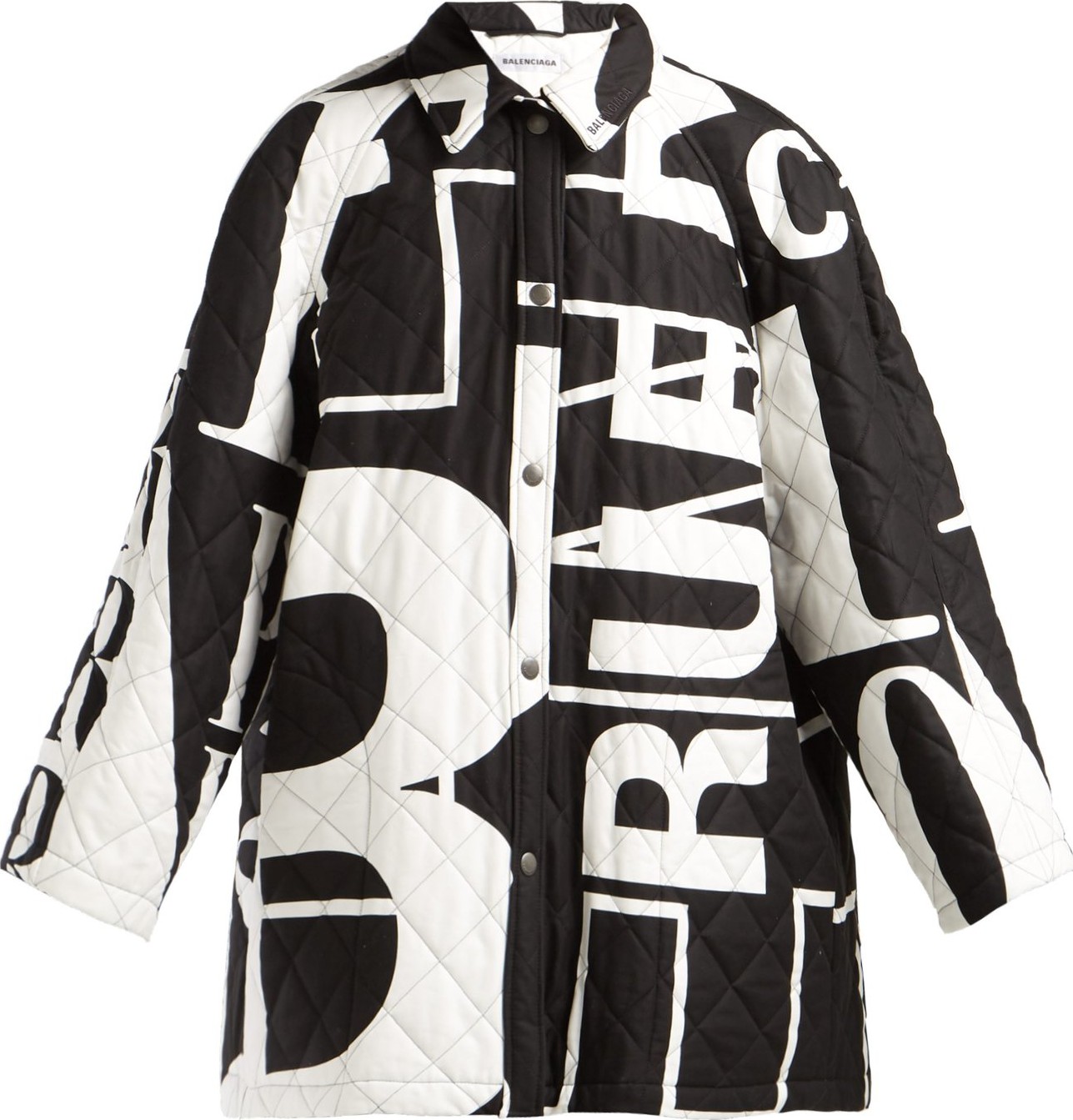 Balenciaga Logo-printed quilted-cotton coat