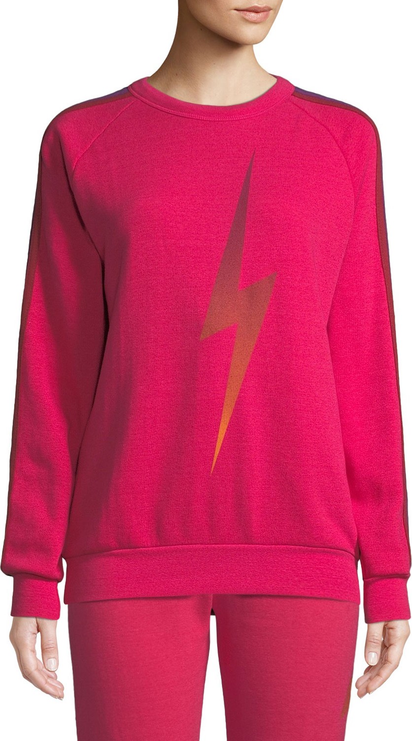 Aviator Nation Bolt Fade Side-Stripe Pullover Sweatshirt