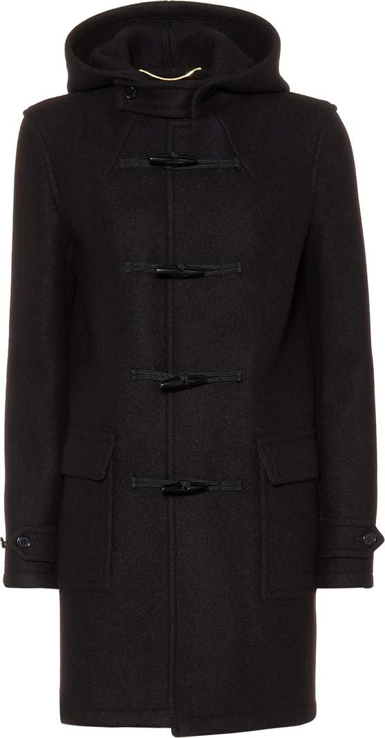 Saint Laurent Hooded wool toggle coat
