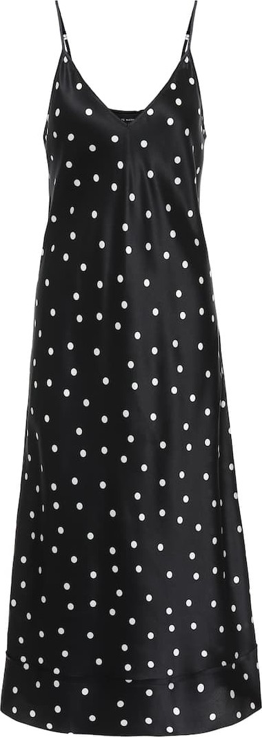 Lee Mathews Talulah polka-dot silk-satin dress