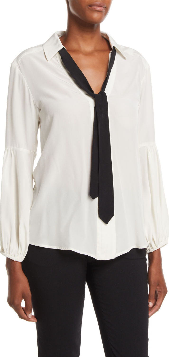 Nanette Lepore Badgirl Silk Top w/ Tie
