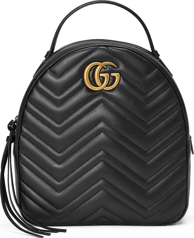 Gucci GG Marmont Quilted Leather Backpack, Black