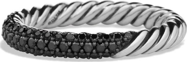 David Yurman Petite Pave Ring with Black Diamonds