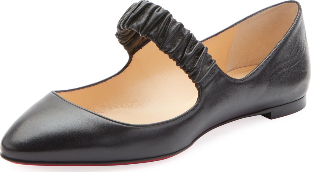 Christian Louboutin M A Gil Napa Mary Jane Red Sole Ballet Flats