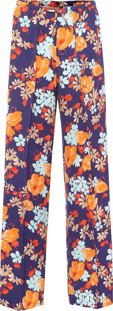 Dries Van Noten Floral jacquard wide-leg pants