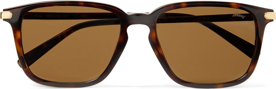 Brioni D-Frame Tortoiseshell Acetate Sunglasses