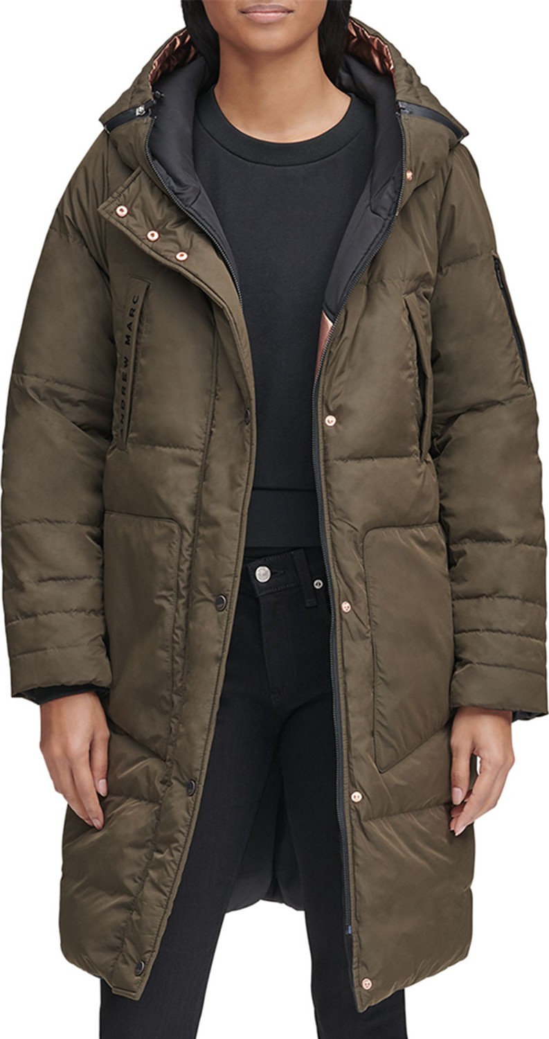 Andrew Marc Moxie Reversible Down-Fill Metallic Parka Coat