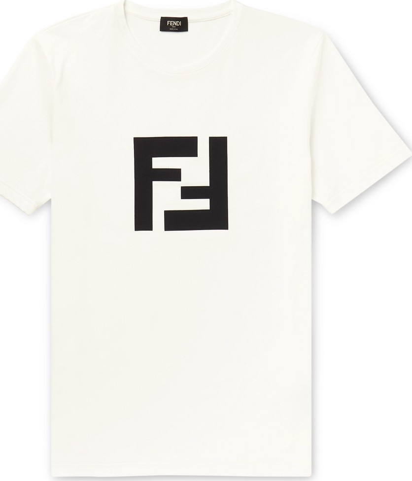 Fendi Slim-Fit Logo-Appliquéd Cotton-Jersey T-Shirt