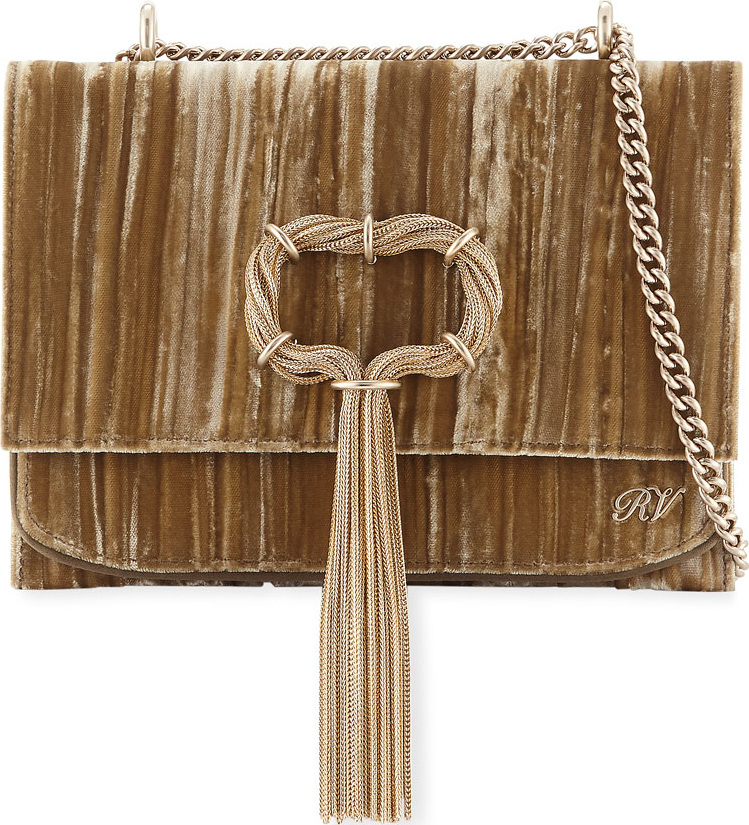 Roger Vivier Club Chain Velvet Tassel Evening Clutch Bag