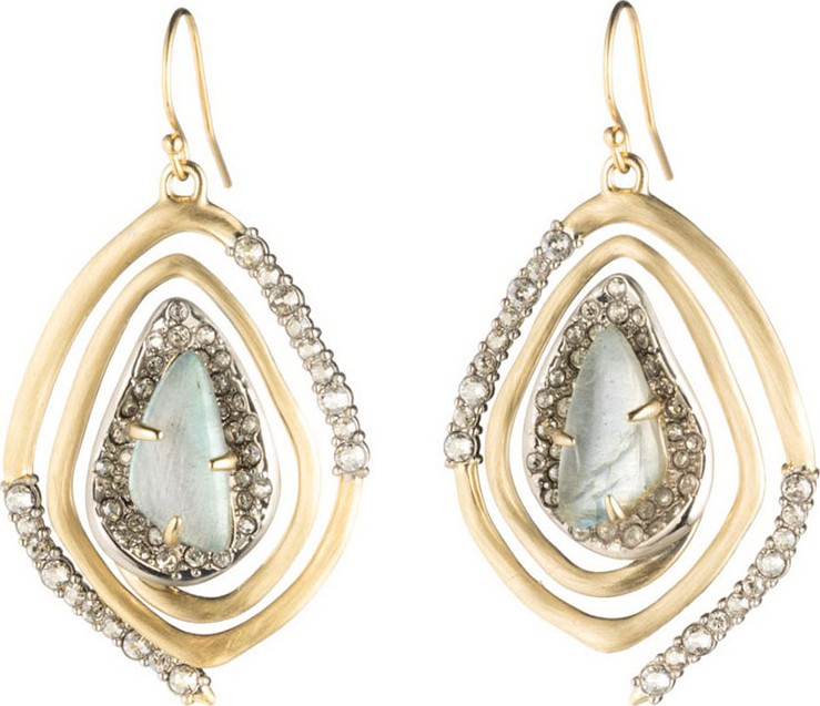 Alexis Bittar Crystal Encrusted Spiral Drop Earrings