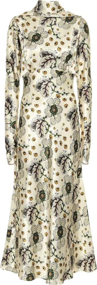 Etro Floral satin maxi dress
