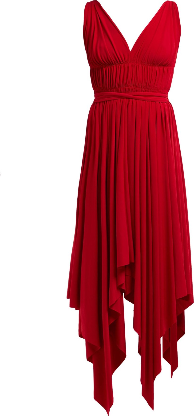 Norma Kamali Goddess handkerchief-hem dress