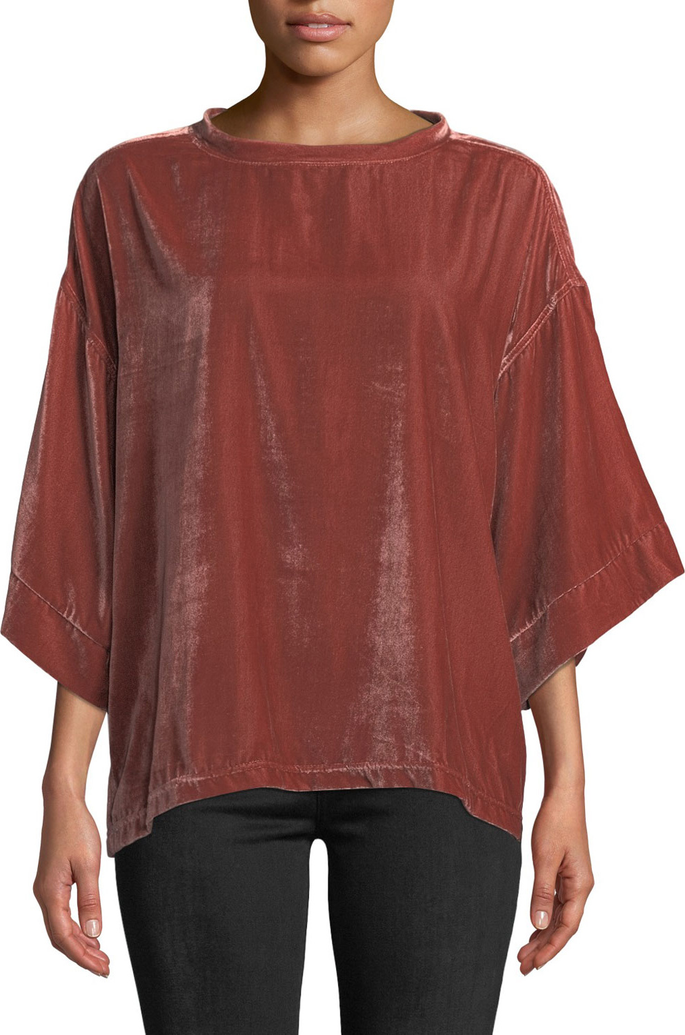 7 For All Mankind Velvet Drop-Shoulder Top