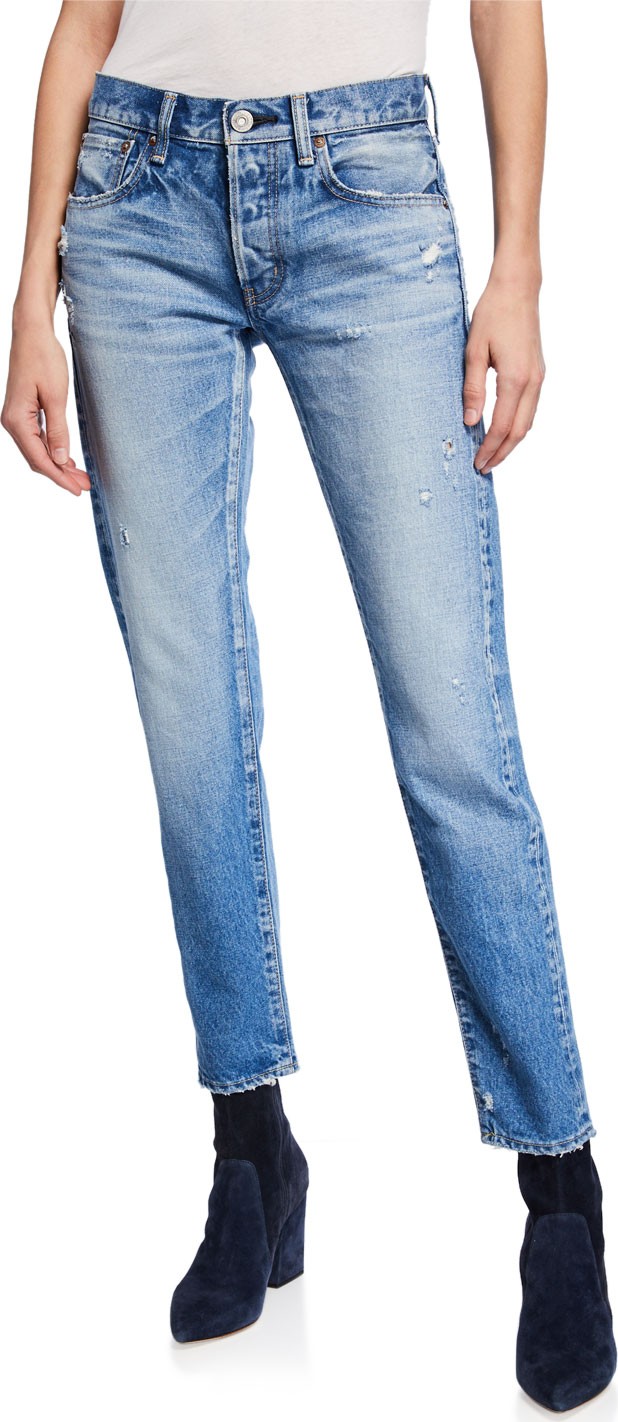 Moussy Magee Tapered Distressed Ankle Jeans