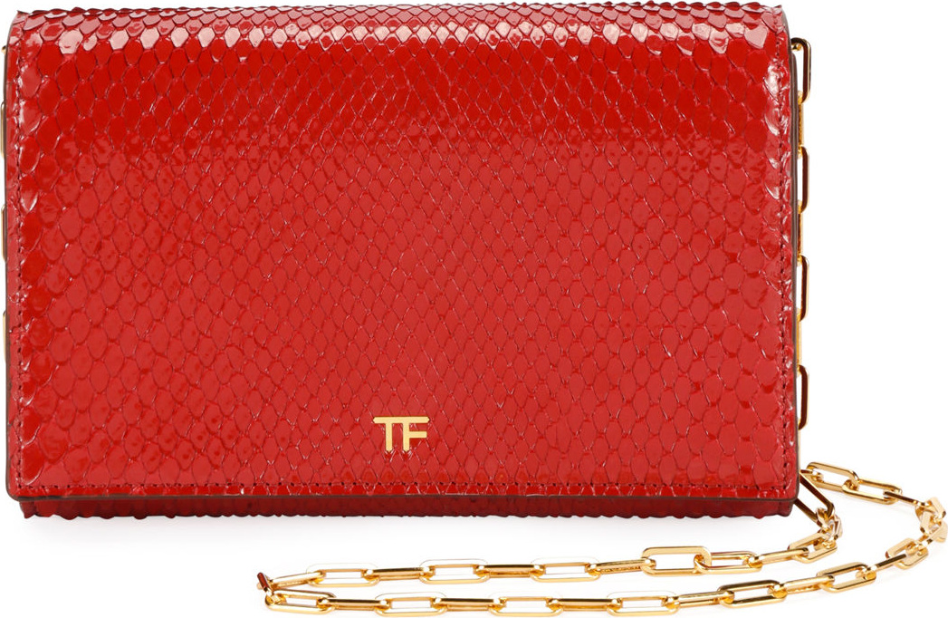 TOM FORD Python Flap Wallet On A Chain