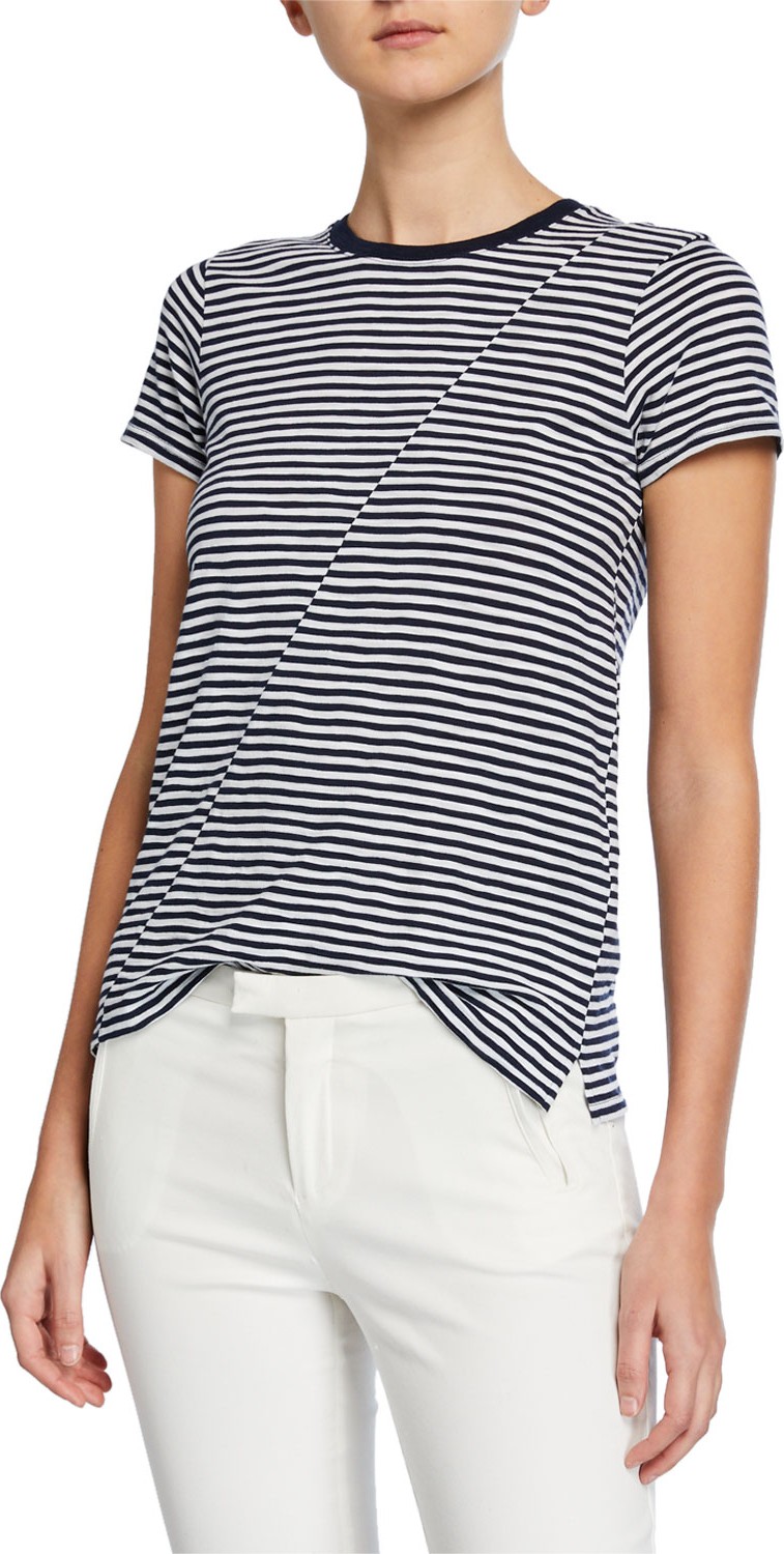 ATM Anthony Thomas Melillo Striped Jersey Short-Sleeve Tee