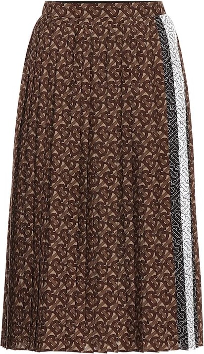 Burberry London England Monogram pleated midi skirt